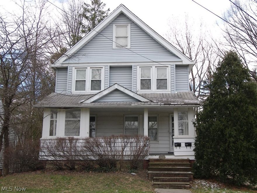 Great investment opportunity– two family (up & down) with a front porch on tree-lined street and close to shopping, parks, schools and freeway.  Each unit has 2 bedrooms and one full bath with updated kitchen, some wood flooring, some newer windows.  Spacious living room and eating area in kitchen.  Kitchen includes oven/range, dishwasher, refrigerator and good cabinet space.  The master bedroom is large with good closet space.  Basement for storage and each unit has their own washer/dryer, furnace and electric & gas meters.  There is an oversized detached two car garage and large back yard.  Come see today!