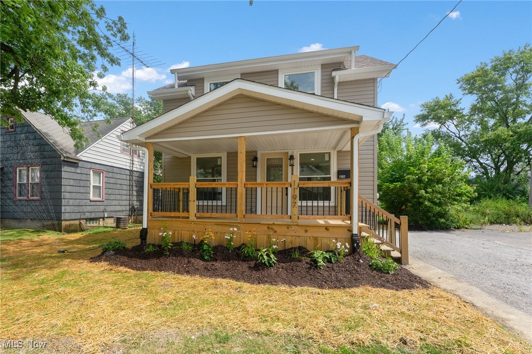 Come see this completely rehabbed home. This 2br 1 bath home is new top to bottom. Open concept on the mail level with 2 br and 1 full bath on the second level. Basement has been waterproofed and has transferable warranty with sump pump and backup battery. New roof, gutters, windows, front porch. concrete patio, drywall, paint, trim, life proof flooring, kitchen cabinets, Quartz countertops, tiled bathroom, walk in rain shower, HWT, Furnace main electrical panel, lighting, all appliances washer and dryer. This home is amazing. Book your showing today.