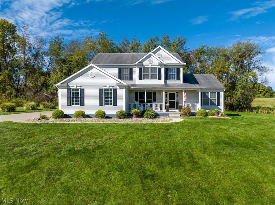 Outstanding updated home in Green School District with land and privacy- this one is a rare find! Beautiful property inside and out with modern improvements throughout, situated well off the street on a bucolic flag lot property.  Impressive 2 story foyer, flanked by the dining room, draws the eye toward the vaulted great room with gas fireplace.  Open concept floor plan leads to the expansive eat in kitchen with plenty of cabinets, counters, and newer stainless appliances as well as a walk in pantry. Off the kitchen leading to the attached garages is the first floor laundry room and a mud room/drop zone, perfect for every day living. First floor Primary Suite with a walk in closet, soaker tub, stand up shower, and dual vanities. A convenient first floor half bath completes the main level.  Upstairs are 3 spacious and sunny bedrooms, one with a walk in closet, plus a full bath.  Unfinished lower level is perfect for storage, or lots of potential to finish to meet your needs! Huge deck