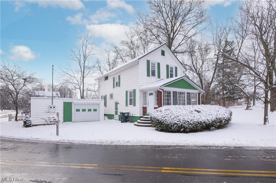 Want to own a piece of history in the heart of Smithville? Now is your chance! Welcome to 361 E. Prospect street. This 3 bedroom home has been lovingly cared for while maintaining many of the original features. As you enter the living room you will be greeted by natural light through the front windows that also leads to a freshly painted sunroom. The dining room has built in cabinets and a door leading to a side porch, perfect for morning coffee. The kitchen features the original cabinetry. Just off the kitchen is the half bathroom with original tile and historic features like the built in medicine cabinet and sink. Upstairs are 3 spacious bedrooms, full bathroom and built-in linen cabinet. Laundry is located in the basement with plenty of room for storage. All of this located on a large double lot! The home was originally used as a carriage house and then a bed & breakfast. Laborers would come to the carriage house for a hot meal and place to sleep. They would shower in the basement and then come upstairs to stay before going back out on the road.The shower still exists in the basement and is usable. More history can be found at the village hall. Apply this year to register & receive the historic home plaque just in time to celebrate the homes 100th Birthday in 2025. Walking distance to schools and local shops. Roof(2022), New driveway, windows (2012).