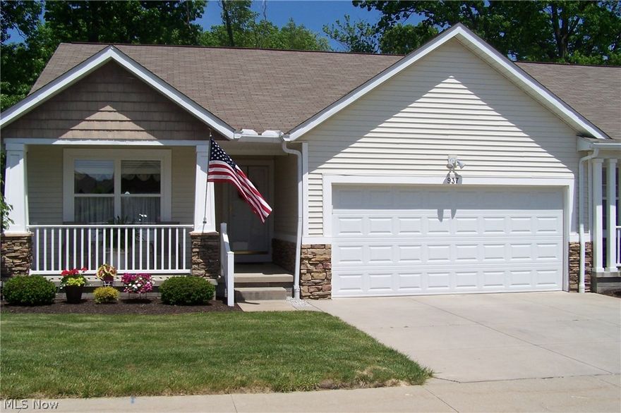Beautiful 3 BR, 3 full BA condo in Brittany Commons with stone and vinyl exterior has a cozy porch that welcomes you and your guests. Fully equipped eat in Kit. (range, fridge & microwave) with maple cabinetry that extend to the ceiling, hardwood flooring and laminate countertops.  1st Flr. Laundry with washer and dryer is but a few steps away from the Kit. & located  near the door of the 2 car garage. The large deck leading from Kit. via French Doors has a lovely view of a wooded area. Hosting dinner parties or a romantic dinner is easy due to the openness of the DRM/LR combination. The large deck leading from Kit. via  French Doors has a lovely view of a wooded area. MBR also has view of the wooded area with M BA and walk in closet. 2nd BR is adjacent to the other full BA on the main level is currently used as a sitting area. Entertaining? Your friends and family can spill over to the LG FR and enjoy the brightness  in spite of it being on the lower level due to the sliding doors and