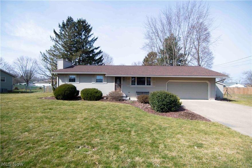 Wow...this type of ranch features what todays market is looking for! Welcome home to this well cared for ranch with open one floor living, huge master suite, finished lower level and large rear fenced yard for great entertaining. Beautiful kitchen has custom cabinetry with leaded glass doors, custom oven hood and spacious counters. Dinette opens to living room and has glass doors to covered porch lending to scenic views of rear yard. Master suite offers sitting area which can opt out to an office area. Wonderful finished lower level with fireplace and second sitting area which can convert to third bedroom. Lower level has two stairs...one from the interior of home and one from the garage. Now.. one of the special features that sold the home to the Sellers is the...rear yard. Very nice covered porch with stone walk out to vast level rear yard. Professionally landscaped front and rear yards. Attached small building great for potting shed, storage or option to open to two car garage for w