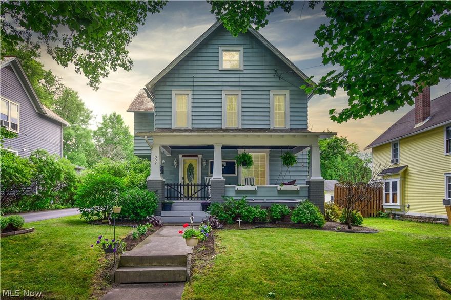 Welcome Home to this Amazing 3 story Updated Colonial with abundance of  Curb Appeal and Charm. First Floor features a large living room with gas fireplace, a huge dining room featuring 10' ceilings and french doors to backyard. Awesome updated kitchen with brand new Stainless Steel Appliances, a new back splash and a handy eat in bar with new lighting. First Floor Laundry/Mud Room has been updated with bead board and trendy barn window doors. Foyer offers slate flooring and a stylish pallet accent wall. First Floor also features a full bath and an office area with built in desk. Upstairs on 2nd level you find 3 nice size bedrooms and a full bath. New carpet in hall and 2 bedrooms and fresh drywall and paint. On the 3rd level is another bedroom or additional living space. Outdoor living at it's best with a wonderful front porch and a fenced in back yard with a tiered shady deck, new landscaping and a play area that can stay.
2 car detached garage. Newer vinyl windows, newer HWT, Centr