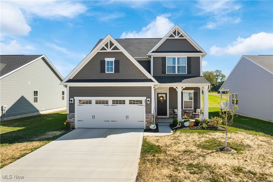 Have all of the benefits of new construction, without having to wait for the home to be built, in The Fountains of Edgewood! Check out this 2024 two-story home that offers all of the modern amenities and upgraded finishes throughout. Welcoming covered front porch and covered back deck gives you an abundance of opportunities for enjoying the outdoors. Luxury Vinyl Plank (LVP) Flooring throughout the entire first floor, with spacious rooms, and open concept floor plan. Kitchen includes stainless steel appliances, Quartz countertops, large island, and pantry. Plenty of windows provides so much natural light. Cozy up by the gas fireplace to watch a movie or read your favorite book. Second floor features a loft with open handrail looking down to the lower level. Primary bedroom is complete with two walk-in closets and beautiful ensuite bathroom, with a walk-in tile shower and dual shower heads. Second and third bedrooms are also very spacious. Laundry room is conveniently located on the second floor, just around the corner from the Primary Bedroom. Full basement provides so much room for storage or to finish as you please. 21'x19' attached two car garage. Owner enjoys access to the community clubhouse, fitness center, pool, and playground.