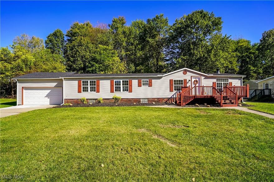 WOW! 3 bedrooms 2 full baths easy one floor living ranch home.  Living room features a beautiful fireplace. 2025 updated eat-in kitchen with brand new appliances. Kitchen provides plenty of countertop space, cabinet storage, and a pantry. Family room provides additional living space. Large primary bedroom with two closets and a full primary bathroom features a soaking tub. New updates 2025: roof,  interior painted, exterior landscaping, interior lighting, hot water tank, and carpets cleaned. New carpet/flooring 2024. Attached two car garage with brand new 2025 garage door and garage door opener. Relax in the warm months on front deck. Front of the house looks out at the community baseball field. Large 0.3880 acre lot. Buyers see listing agent or Realtor for 3D virtual tour & update list of this lovely home. Enjoy community center, park, basketball court, baseball field, and pavilion area. Convenient location to parks, shopping, hospital, downtown, restaurants, & Routes 14, 44, 88, 5, 59, & 76. House includes a one year home warranty.