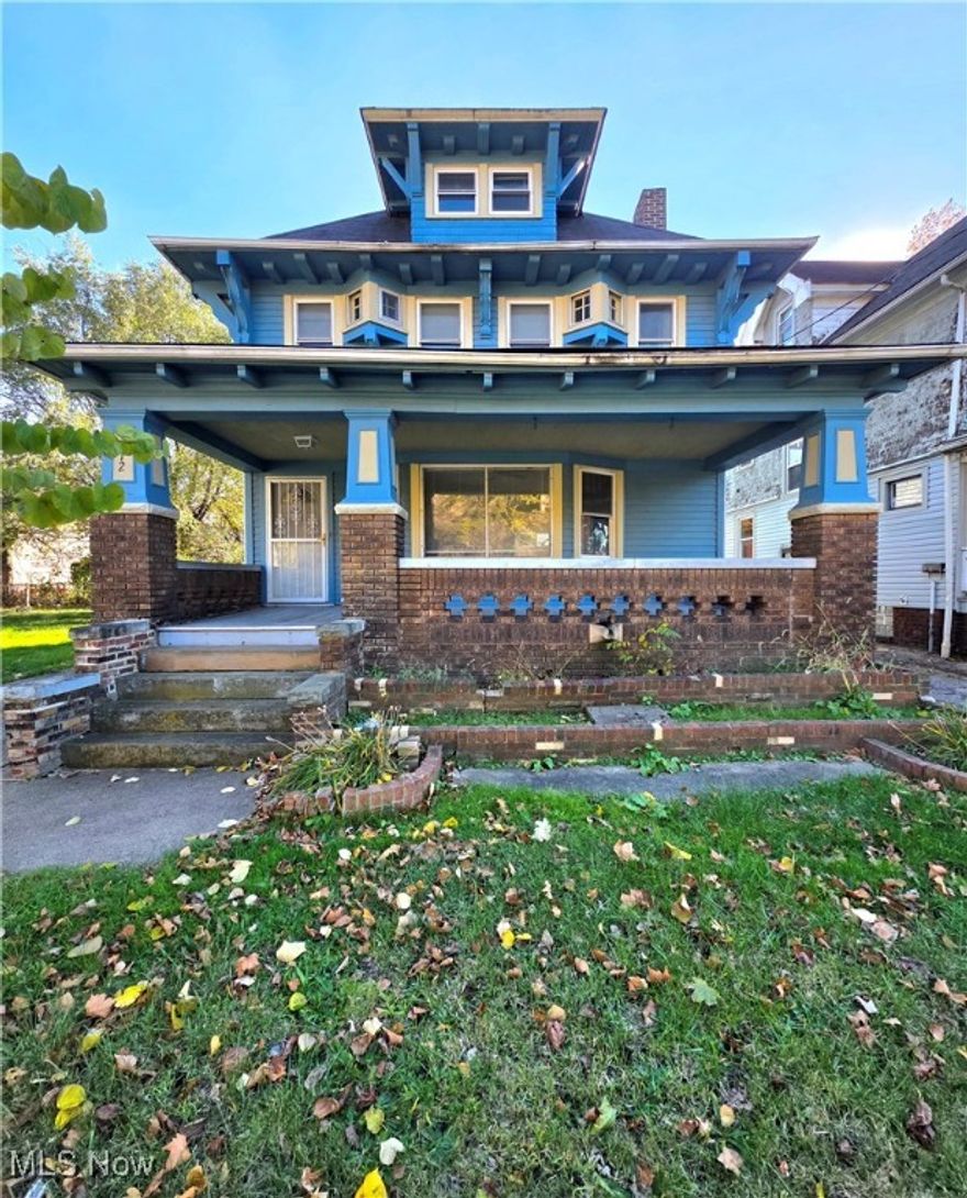 Welcome HOME to 9112 Parmelee Ave, in Cleveland! A charming and spacious century home offering over 2,000 sqft. of character and comfort! This 3-bedroom, 2-bath home features a stunning 22x13 primary bedroom complete with a gas fireplace, brick mantel, his-and-hers closets, and large windows that fill the space with natural sunlight. Two additional bedrooms share the same level, including one with a walk-out balcony perfect for relaxing outdoors. The third level offers over 450 sq. ft. of flexible living space, ideal for a fourth bedroom, office, or rec room. The partially finished basement includes a second full bath with shower and a large laundry area, ready for your finishing touches. Enjoy peace of mind with newer vinyl windows and an updated electrical box. The beautifully renovated kitchen, less than five years old, features a cozy breakfast nook and flows nicely with the home's original hardwood floors, built-in shelving, and 8.5-foot ceilings throughout. Outside, a huge covered front porch welcomes you home, and there's plenty of parking in the back. A true blend of timeless charm and modern updates!!  Easy access to highways, a short walk to Cleveland's Cultural Gardens and just minutes from all the excitement of downtown Cleveland!!  Touch-screen security system and all appliances stay, so all you have to do is MOVE IN!!!!