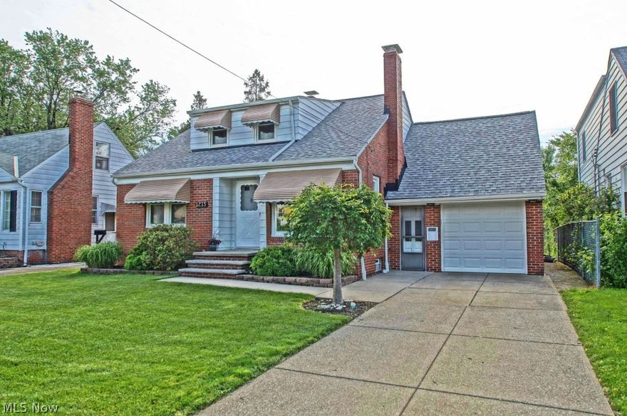 Custom built all brick cape cod with aluminum sided dormer. This home has a unique floor-plan. Wood flooring throughout, with nature stone in the rec room.
New windows are ordered and being installed by the second week of June. The living room has a gas log fireplace, large picture window, hardwood floor, and a cove ceiling. There are 2 large bedrooms down and a spectacular master bedroom upstairs with 2 large closets, makeup area, sitting area. This room has hardwood flooring and 1 closet is cedar. The lower level has a rec room with a fireplace and entry from the hall between the kitchen and garage, perfect for gatherings with access to the patio. You will love the large back yard. With this home having an attached garage your back yard is completely open. This home has been very well maintained with many upgrades such as furnace, roof, windows, shed, garage door and opener. All appliances stove, newer refrigerator, disposal, dishwasher, washer and dryer. Passed the city POS with no