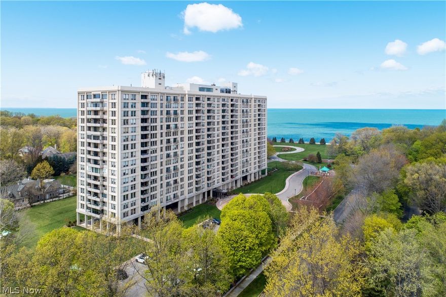 Stunning Lake Erie sunrises and sunsets wake you and put you to sleep each night in this move-in ready, completely remodeled luxury condo. Enjoy the security of a gated community and an open floor plan in this rare end unit. Relish the lake and unobstructed views of Downtown Cleveland and the wonder of the city in all seasons, especially from the private balcony. This unit features a cook’s kitchen, full of custom Kraftmaid cabinets, quartz countertops, and all new stainless-steel appliances. The living room has a wood feature accent wall, built-in, handcrafted maple tv cabinet, and bookshelves. The 4D curved television is perfect for binge-watching your favorite shows. Both luxurious bathrooms include specialty-designed showers, Basco shower doors, ceramic tile floors, and plenty of storage. Convenient in-suite laundry room, complete with washer, dryer, and utility sink, is tucked away in the guest bedroom. The master bedroom is an oasis, spacious enough for a king bed. The master clo