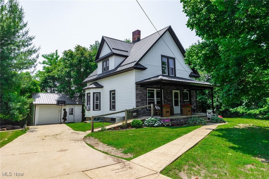 Online Only auction begins ending Thursday, July 24th at 6:00 PM. Don’t miss this charming and move-in-ready 2-story home in the heart of Holmesville, offering 1,246 sq. ft. of living space with 3 bedrooms and 1.5 baths. The main level features a functional layout with a kitchen, living room, bedroom, and half bath—ideal for single-level living or guest accommodations. Upstairs you’ll find 2 additional bedrooms, a full bath, and a bonus room perfect for an office, nursery, or extra storage. The home also includes a full basement that provides plenty of additional storage space and houses the laundry hookups. Outside, you'll find an 18' x 20' detached garage, offering convenient parking, storage or workshop potential. Recent exterior upgrades include a new metal roof, vinyl siding, replacement windows, and stonework on the front porch, giving the home great curb appeal and low-maintenance durability. Utilities include a natural gas forced air furnace, natural gas hot water heater, window air conditioners, city sewer, and a private water well. Whether you're looking for your first home, an investment, or a low-maintenance property in a quiet village setting, this well-kept home offers great value and character. Located just minutes from Millersburg and Wooster.