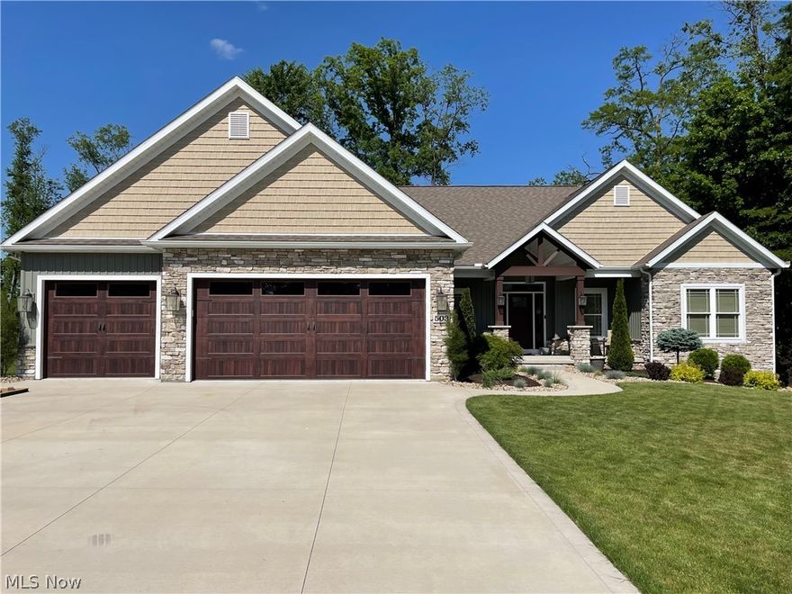This stunning ranch located on a .75 acre lot in Kings Ridge Allotment was built by Helen Scott Custom Builders in 2019! The home features a large open floor plan perfect for entertaining and family gatherings. The Kitchen is a cooks dream with quartz countertops, soft close cabinets/drawers, custom built hood vent, stainless steel Kitchen Aid appliances and a walk in pantry. Living room has a gas fireplace with built ins, surround sound and 14 foot ceilings that give off an abundance of natural light. Home features a split bedroom design floor plan. Master Suite is spacious with large windows and a tray ceiling. In the Master Bath you will love the tiled shower with glass door, plentiful counter space, storage and a walk in closet. On the other side of the home is 2 bedrooms and a full bath. Off the kitchen is a spacious mudroom, half bath and first floor laundry.  Sliding glass doors off dining room lead to an incredible covered porch and concrete patio. Throughout the home are custo