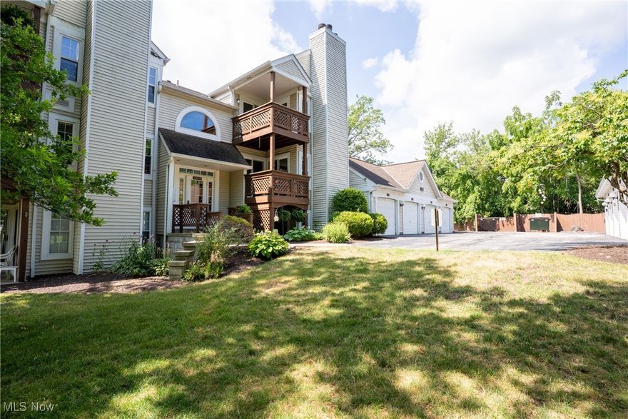 Welcome to low-maintenance living in this beautifully updated 2-bedroom, 2-bath condo located in the desirable Crossings Condo community of Westlake! This second-floor ranch-style unit offers 1,098 sq ft of one-level living and is loaded with upgrades throughout. Enjoy peace of mind with all new windows, a new sliding patio door, new patio floorboards and panels, and an improved fireplace that has been converted from gas to electric with remote control for added convenience. Both bathrooms have been newly renovated with modern finishes, and the kitchen features a brand new stove, microwave, and updated lighting. Additional updates include a 3-year-old HVAC system and hot water tank, and a 2-year-old A/C unit. The open layout is perfect for entertaining, with a cozy fireplace and in-unit laundry for everyday comfort. Enjoy relaxing pond and pool views, plus a detached 1-car garage. HOA includes water, sewer, landscaping, snow removal, and exterior maintenance. Ideally located just north of Crocker Park, this condo offers easy access to shopping, dining, and entertainment. Schedule your private tour today!