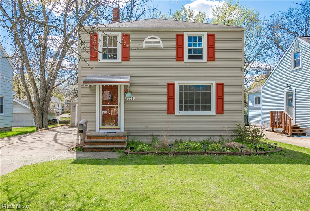 Welcome home to 1306 Caryl Drive! Don't miss this cozy three bedroom, one bathroom colonial in the heart of Bedford. Spend your summer evenings on your back patio overlooking a private backyard. The main level features a spacious living room and a formal dining room with access to the patio. Continue into the fully applianced kitchen with a dinette area. Three great sized bedrooms are located on the upper level along with a full bathroom. The lower level offers a large rec room, storage space, and a laundry area with included washer and dryer. Notable updates include: range 2023, first floor paint 2024, hallway & bathroom upstairs paint 2024. Schedule your private viewing today!