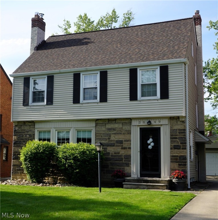 Welcome home to 3849 Grenville Road. Many Updates in 3849 Grenville Road. This charming, 3-floor colonial located in the heart of University Heights has been well-maintained by the owner! Hardwood flooring with cozy wood-burning fireplace in the large living room. The living room with built in bookcase and dining room with built in china cabinet add to the charm. The kitchen is freshly painted and new flooring installed in 2022. Appliances in the kitchen (stove, fridge and dishwasher) are all stainless steel and in mint condition. It has 3 bedrooms located on the 2nd floor, including a spacious master with plenty of closets. The 4th bedroom is on the 3rd floor has another full bath and makes the perfect private suite. This gem also has an unexpected spacious first floor family room just recently updated December 2023 with fresh paint, new plush carpet, and elegant, custom shades. A great space to unwind and enjoy family and friends. There is easy access from the family room to a small patio. The basement is partially finished, with an excellent multipurpose space. Washer and dryer stays and are in excellent condition. Other items of note include new roof on house and garage, including all new gutters with leaf guards fall 2023; Furnace and air conditioner replaced in 2017; hot water tank replaced 2019. Come check it out. Major repairs to both chimneys 2022. New flooring down basement stairs 2022. New ceiling fans in 2nd and 3rd bedrooms in 2022. There is nothing to do but move your furniture in!