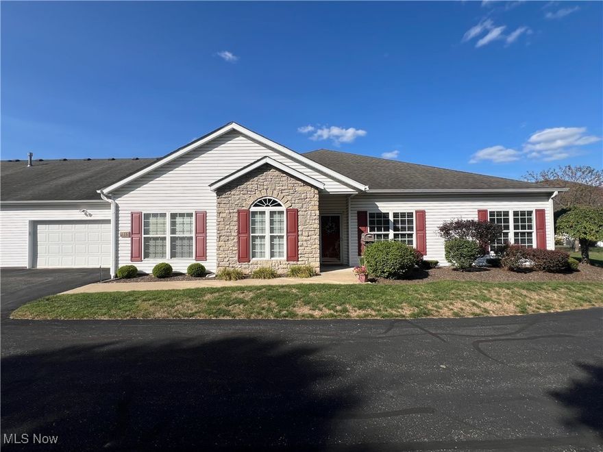 Exceptional 2 bedroom 2 bath condo in Aberdeen Commons!  This move in ready condo offers the finest in one floor living!  The ideal floor plan offers a huge great room with high ceilings, plenty of light, and a fireplace, large eat in kitchen, cozy, bright sun room with direct access to the rear patio, large laundry area, and 2 separated, generous bedrooms including a main suite offering a private bathroom, choice of shower or jetted tub, and a walk in closet.  Off the 2 car garage, you'll find a utility room, and storage/work shop area.  Relax on the rear patio with a partial, privacy fence.  Recent updates include hot water tank, central air, and more.  This unit offers one of the best locations in the development with relaxing, wooded views!  Make this your next lifestyle choice!