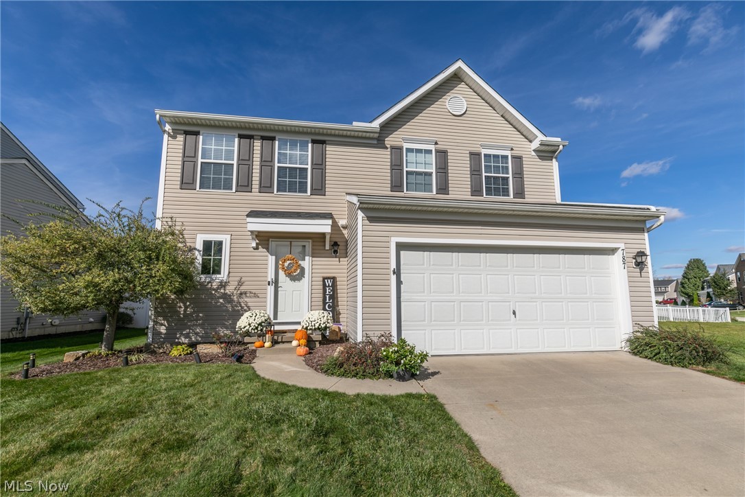 Welcome to this stunning Colonial home in Kent! A darling foyer with beautiful flooring leads into a large living room. The living room has a lovely accent wall and looks out into the kitchen and dining area. The dining area has a sliding glass door that leads to an impeccable backyard. The kitchen has white cupboards that accent the backsplash and countertops. Three nicely sized bedrooms with nice-looking accent walls in each. The master has an ensuite and walk -in closet. Do not miss the finished basement which would make the perfect entertaining space. WOW this backyard will be the area you hang out all summer long! It includes a stamped patio and fully fenced in backyard.