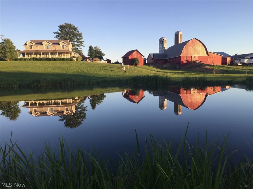 Spectacular Custom Built home on over 92 acres with over 2400' of road frontage. Built in 2012 this contemporary home boasts 4 bedrooms, 3.5 baths and a two car attached garage with a full basement. The exterior of the home is a 50 year architectural asphalt fiberglass shingle and a Hardiplank Cement board siding. A Wraparound covered porch surrounds three sides of the home with composite decking overlooking a pond and rolling farm land. Anderson Woodwright windows with oak veneer sashes offer a timeless design with pvc composites accenting all windows and doors. Inside the home solid hardwood floors flow through the main living areas that include the two story foyer, living room, eat in kitchen and master bedroom. The kitchen consists of Kraft Maid cabinetry and solid surface countertops. Poplar hardwood baseboard and casing throughout home. Master Bath has a custom tile shower and walk in closets. Upstairs there are three large bedrooms with a study and two full bathrooms. Large Wind