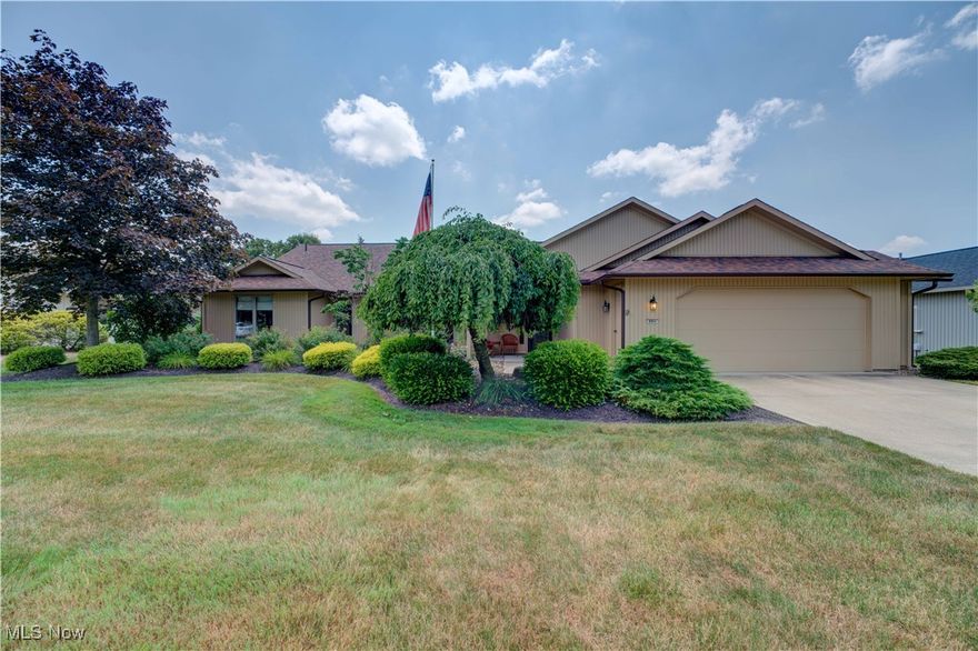 Outstanding Bob Schmitt ranch located in the Ridgefield subdivision. This 3 bedroom 2 1/2 bath ranch has over 2600 square feet of living. The open floor plan has a great room that opens to large kitchen that has a vaulted ceiling with sky light, granite counter tops, double pantry, and stainless steel appliances approximately 3 yrs old which will will remain.  Kitchen opens to a 16 x 12 year round sun room that walks out to the rear court yard and scenic rear yard. This floor plan has the Master Bedroom Suite on one side of the home, and the two other bedrooms are located on the opposite side.  The master bedroom has a walk-in shower, large soaking tub and his and her sinks.  The master walk-in closet has his and her built-in wardrobe chest of drawers. There is also a formal dining room with tray ceiling, large utility room with folding table and coat closet, oversized 2 car garage with hot and cold water, floor drain, and pull down stairs to overhead storage. There is a  front and rear sprinkler system,  Subdivision Club House with fitness center, olympic size pool, children's pool and play area.  Call for your private showing!