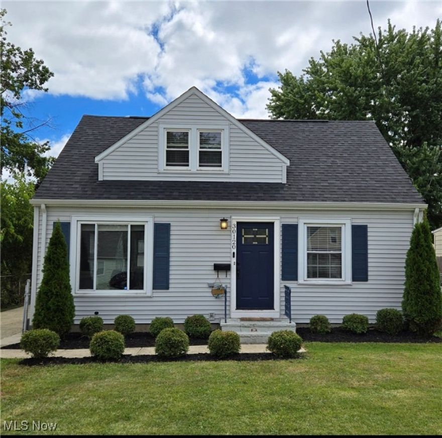 Pride of ownership shines throughout this beautifully updated, move-in-ready bungalow, located on a charming tree-lined street in Wickliffe, just minutes from Route 2 with quick highway access. Enjoy a convenient commute, only 15 minutes to downtown Cleveland. The cozy living room offers a welcoming space to relax, with room for a dining area. The updated kitchen features stylish quartz countertops, LVT flooring, and stainless-steel appliances, perfect for the home chef. A conveniently located laundry area, situated on the first floor, is just off the kitchen for added convenience. The main level includes two generously sized bedrooms and a fully updated bathroom. Upstairs, you'll find a large third bedroom with bonus space ideal for an office, guest suite, or additional living area. The upper level could easily be converted into two separate bedrooms, making this a true 3 to 4-bedroom home. There are two nice-sized closets upstairs. Recent improvements include a new roof (2024), furnace (2020), gutters and downspouts (2022), and a hot water tank (2022). The home also features new LVT flooring, updated carpeting, and fresh paint throughout. A 1.5-car garage and fully fenced backyard complete this turn-key property. There’s literally nothing to do but move in and make it your own. Don’t miss your chance—schedule your private showing today!