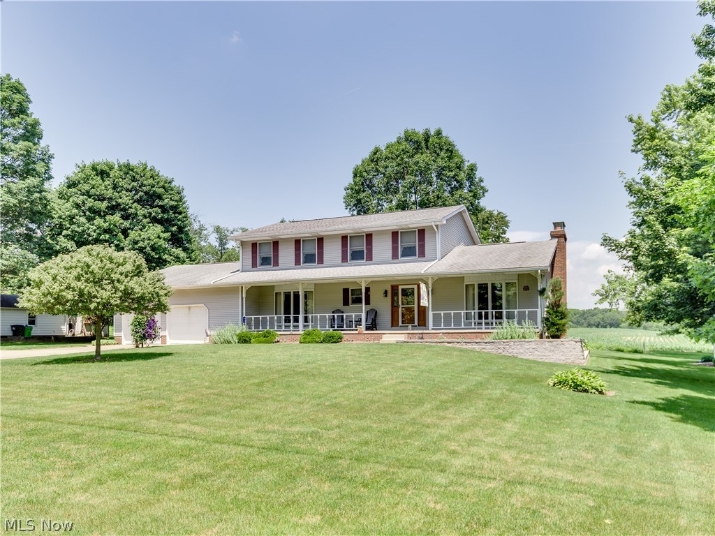 Spacious, well built & beautifully cared for one owner 4 BR/3 BA colonial on tranquil .94 acre w/3005SF plus finished basement* Pretty neutral décor starting with foyer having ceramic floor, beveled glass front door leading to vaulted great room with brick wood burning fireplace (never used) & bay window* Formal dining with atrium door to patio & pass through to kitchen* Oak eat in kitchen w/island, pantry, refrig, dishwasher, range & eating area with bay window* 1st floor bedroom with bay window (used as music room or could be a 1st flr den)* Vaulted 4 season sun room, wrapped w/windows & access to trex deck & patio* Huge laundry room w/cupboards, sink, folding table, closet & bath*. Another full bath completes the 1st floor* Second floor with 26x15 master bedroom with walk in closet & master bath with skylight, shower & jetted tub* Bed #2 with built in book shelves & crown molding (used as office)* Bed #3 completes the 2nd floor* 12 course finished basement with finished rec room, wo