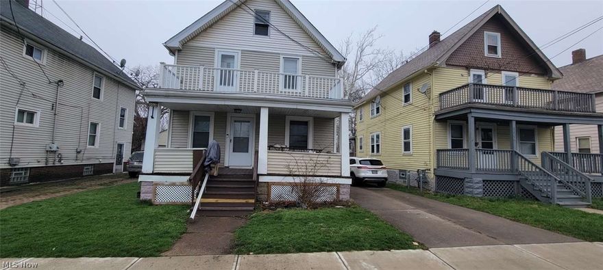 Turnkey cash-flowing 3-unit investment opportunity in Cleveland featuring two properties on one lot. The front building is a fully renovated duplex (2023) with both units occupied by reliable tenants, including Section 8 income for added stability. The upstairs unit rents for $1,170/month with a lease through March 2027, while the downstairs unit generates $1,310/month ($921 tenant + $389 Section 8) with a lease through April 2028. The rear single-family home is in good condition and rents for $900/month with a lease in place through 2028. Both the duplex and single-family home have newer furnaces and hot water tanks, minimizing near-term capital expenses. The property produces $3,380/month ($40,560 annually) in gross rental income and offers immediate cash flow with long-term tenants already in place. This is a low-maintenance, stabilized asset ideal for investors seeking consistent returns. Property is being sold as a package with a cash flowing duplex at1222 E 172nd St, Cleveland, OH 44119.