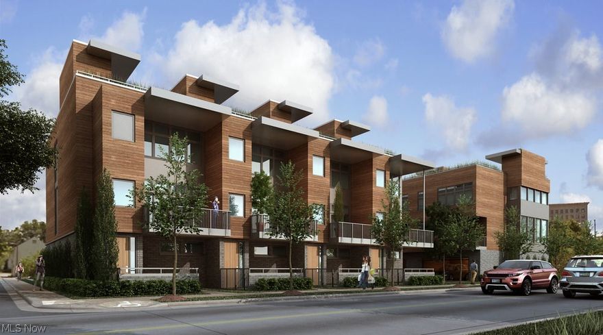 BEST LOCATION IN THE CITY! The cornerstone design feature of the Duck Island 7 townhouse development, designed by local Architect Gary Ogrocki, is filled with natural light, complemented by beautiful outdoor living spaces. These spacious 2 bedroom, 2.5 bath units include a large balcony & rooftop deck! The kitchen is outfitted with quartz stone counter tops, high-end cabinetry, and stainless appliances. The living room features 10 foot ceilings, a wall of glass with 8-foot tall sliding glass doors opening to a large walk-out balcony. Upstairs, enjoy a spacious master bedroom suite with a large walk-in closet, double sinks in the master bath & ensuite laundry. Each townhouse offers PREMIUM exterior and interior finishes with many custom upgrades available. Duck Island 7 is Green Communities Compliant with 15 YEAR TAX ABATEMENT. Located in the middle of Ohio City and Tremont excitement: Drop your kayak or SUP at the river dock at Metroparks Merwins Wharf Park. Bike, run the Lake Link and