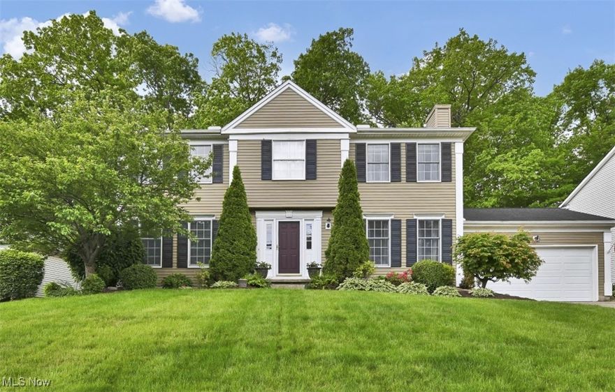 Welcome to this warm and inviting 4-bedroom, 3-bath colonial home located in the Spyglass Hill Development. Thoughtfully updated and lovingly maintained over the years. Major improvements include a high-efficiency furnace and A/C, a newer roof (2016), water heater, and a beautifully remodeled kitchen with granite countertops, 42" maple cabinetry for an abundant amount of storage, stainless steel appliances, gas stove, pendant lights, and tile backsplash. The master and hall bathrooms have been tastefully renovated. The main floor features engineered hardwood flooring throughout and carpet in the bedrooms and basement. The laundry room was fully remodeled.  Brand new dishwasher, fresh paint on all trimwork and doors, in dining/family rooms, basement, foyer, and new porch lights. Exterior features include an extended driveway, a newer garage door and opener, and a full wooden privacy fence. The tranquil, shaded backyard is ideal for relaxation and entertaining. The basement has much to offer, including additional living space and an abundance of storage with shelving. Located in a wonderful neighborhood of Strongsville with amenities including an outdoor pool, clubhouse, tennis courts, and large greenbelt common areas. Enjoy convenient access to shopping, dining, and recreation—just a 5-minute walk to Chapman Elementary School and playground, only 15 minutes to Cleveland Hopkins Airport, and just 25 minutes to downtown Cleveland. Home warranty included for added peace of mind. Schedule your private showing today!