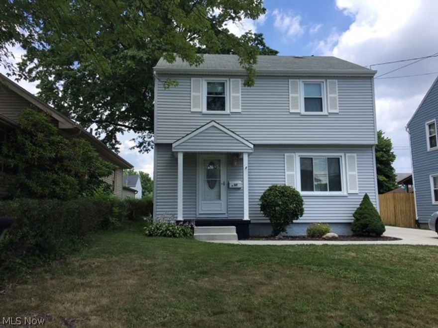 Well maintained colonial with newer vinyl siding, vinyl replacement windows, paved driveway, sidewalk and large patio.  Updated full bathroom with newer tub and surround.  Waterproofed and freshly painted basement with newer sump pump, newer front door, newer fenced backyard, vinyl privacy and chain-link.  Large backyard, glass block basement windows, hot water tank 2014. Brand new roof and updated electric August 2016.