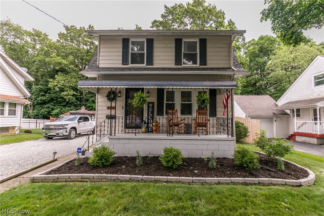 Welcome to this charming Colonial home in Cuyahoga Falls that is move-in ready! Step on the porch and picture yourself enjoying a cup of coffee on this quiet street. Living room has lovely built-ins next to the beautiful fireplace and do not miss the shiplap wall! The dining room boasts a charming window seat! Updated kitchen with stunning white cupboards to accent the white subway tile. Three nicely sized bedrooms and an updated bathroom. The backyard is the perfect spot for your summer cookouts and to make your own relaxing oasis. The delightful patio leads down to a firepit, where you can roast marshmallows all summer long! Do not miss this one!