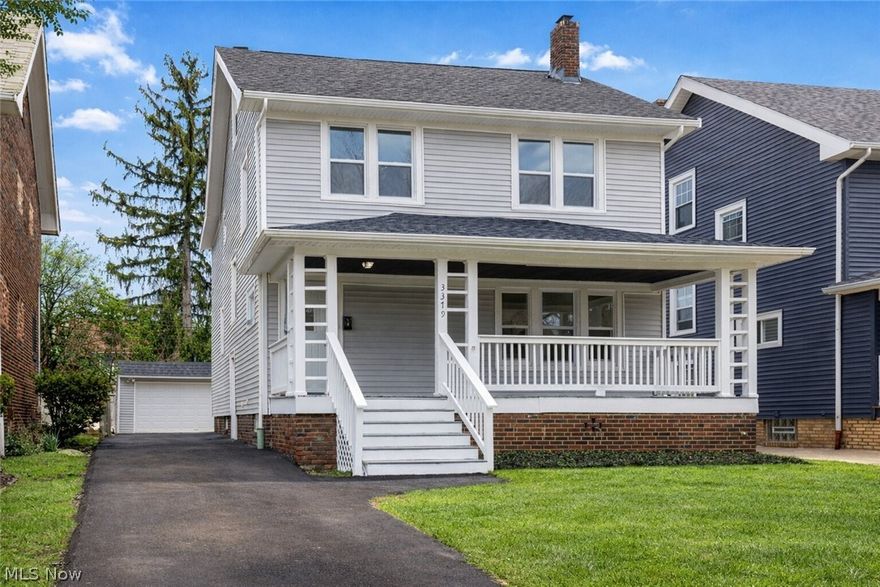 Welcome to 3379 Tullamore Rd — a fully renovated, move-in ready home located on the highly desirable Cleveland Heights/University Heights border, offering the feel of new construction with timeless character. This property has been completely transformed, featuring a bright open-concept first floor with high ceilings, recessed lighting, and luxury flooring throughout. The stunning kitchen anchors the space with soft-close high-end cabinetry, white quartz countertops, a large pantry, breakfast bar, and modern finishes perfect for entertaining. The spacious living area is highlighted by a sleek tiled waterfall electric fireplace, creating a warm and stylish focal point. The second floor offers three large bedrooms, including a generous primary suite with a HUGE walk-in closet, along with a fully updated bathroom featuring tile floors and a tiled surround. The finished third floor provides a versatile fourth bedroom or bonus space, while the fully finished basement adds additional living space and a second full bathroom. Major upgrades include a brand new furnace, ductwork, and central AC, updated plumbing and electrical, new roof, new siding, and a new driveway—making this home truly move-in ready with peace of mind for years to come. Situated on a quiet street in a prime location close to shopping, dining, parks, and universities, this is a rare opportunity to own a fully updated home in one of the area’s most sought-after neighborhoods.