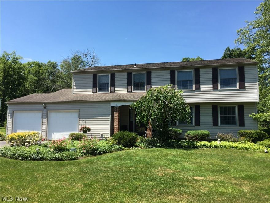 Welcome to 4 bedroom/3 bath Colonial in northern Chardon on a cul-de-sac off Auburn Rd. Well maintained and updated. The front door opens into the formal living room, then goes into the wonderful kitchen where the newer appliances all stay. A dining room connects the kitchen and living room. The kitchen is also open to the family room, great for family gatherings. The living room connects to a 3 season room that goes out to the wood deck overlooking the serene backyard. Upstairs are 4 good sized bedrooms, including a master suite with master bath and walk in closet. Recent updates are: New Septic system 2019, New furnace and A/C 2016, HW tank 2017, Well holding tank 2016. New carpet in bedrooms and 3 season room 2019. Outside, great 1 acre lot with flowers, bushes and grapes,apples, pears and cherries. Also a great shed. House is set up for a portable generator to be plugged in. Great house in the country but near the highway.