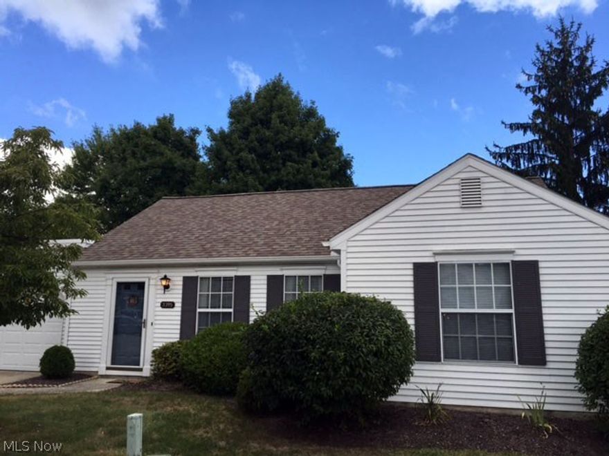 Sought after Ranch style condo in perfect location in Cuyahoga Falls. This well maintained home is spotless and shows pride of homeownership.  Huge great room opens to sun room.  Two full baths and much more.  Hurry on this one.