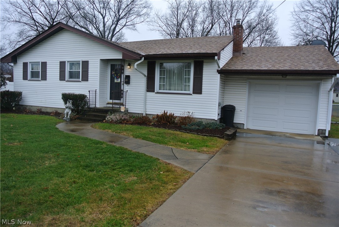 NEW PRICE One floor, three bedroom home with family room and deck. It has a fenced yard with a shed, vinyl sided and dimensional shingles. Basement has full bath, laundry area, work shop and rec room with nature stone floor, newer furnace with central air. Home has been very well taken care of. Priced