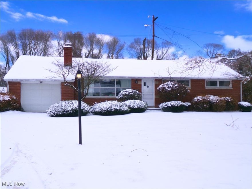 Featuring a 3 bedroom ranch home with kitchen and dining area, 1 full bath and living room with fireplace. There is an attached 1 car garage and a full unfinished basement with fireplace. Home has a gas furnace and central air. The bedrooms have hardwood flooring. The kitchen has glass door cabinets and the bath has century modern tile and flooring. Parcel #5202190 with a lot size of 80' x 181'. The property taxes are $1,239.90 per half year.