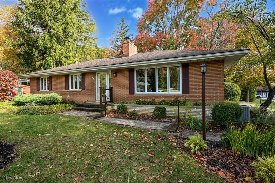 Beautiful views and treed privacy surround this nicely updated brick Ranch. Located in a great section of Brecksville, only minutes from CVNP, schools and downtown shopping. 3 Bedrooms and 2.5 Baths. Large Living Room with sharp stone fireplace. Formal Dining Room. Remodeled eat-in Kitchen. Spacious finished Rec Room offers a 2nd fireplace and recently remodeled full Bath. Plenty of storage. Updated features include: Vinyl casement windows, newer furnace and C/A (2021), newer roof (approx 5 years old), updated 1st floor Baths, updated water shut-offs, newer attic insulation, NatureStone Patio, gutter guards, newer front walk, and more. All appliances stay including washer & dryer. Side load Garage has access to Breezeway/mudroom. Large private backyard with shed for extra storage. Enjoy the Brecksville Community Center. Splash Pool, Library, Kids Quarters and many other amenities.