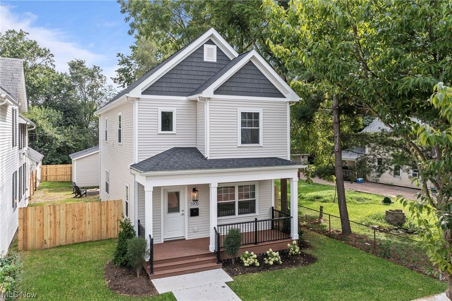 Construction Complete!! 15 Year Tax Abatement! This brand new home is ready for immediate occupancy and located in the ever-expanding Detroit Shoreway neighborhood!  Beautifully constructed and thoughtfully designed, this single family home has everything you could want from city living. Walk up to the inviting front porch and into the bright open and spacious first floor with 9ft ceilings and gorgeous LVP flooring throughout. The stunning kitchen comes fully equipped with lots of cabinetry, a large center island, white quartz countertops, tile backsplash, and an upgraded stainless steel appliance package. There is a convenient mudroom and powder room as you walk out to the large, private, fully fenced back yard with fire pit and 2 car garage. The second floor features a large primary suite, with a huge walk-in closet, attached bathroom with walk-in tiled shower with rain head and custom glass door, and large vanity with plenty of extra storage. The two spacious additional bedrooms are