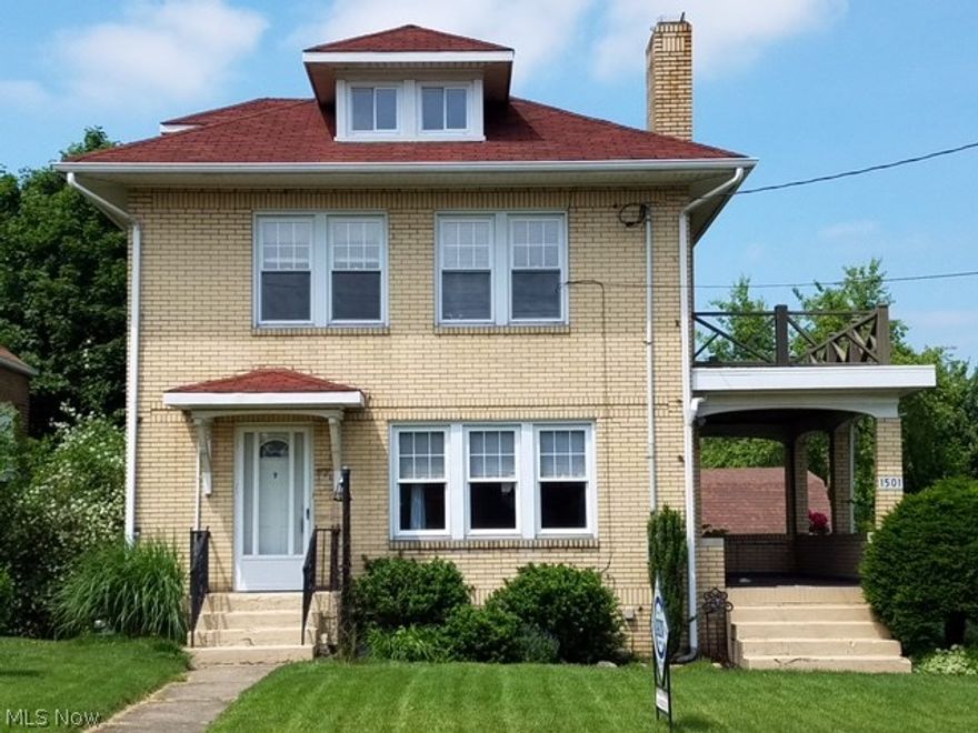 Lovely older home with lots of charm.large living room with hardwood and fireplace. Formal dining with hardwood and side door leading to a covered porch. First floor also has an eat in kitchen, a half bath and a small, but bright office. Windows are vinyl on all 3 above ground floors.Second floor has 3 bedrooms and a full bath. Third floor has a 19 x 14.6 carpeted bedroom which is captive. Backyard is level, and has some beautiful flowering bushes.Basement is unfinished, but has a hallf bath. Appliances stay.