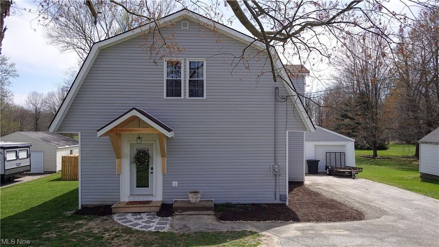 Completely remodeled 3 bed 2.5 bath home in the outskirts of Champion sitting on one acre. When you enter in the front door you're greeted by an open concept and high-end cherry hardwood flooring. The kitchen has Kraftmaid cabinetry, light snowland granite countertops, white picket fence backsplash, stainless steel appliances, double sink, a custom-made cabinet for coffee maker, microwave, etc. Many more details not listed. The living room features a cozy electric fireplace. When you walk up to the second story there is a large landing space with a full laundry room, cabinetry, and linen closet. The master suite has a full bathroom, a walk-in closet, and French doors leading out to a balcony overlooking the pool and backyard. The master bathroom has heated tile flooring, a large soaking tub, walk-in tile shower with a rain shower feature, floating vanity. The master closet has built in shelving and additional storage space behind the mirror for seasonal wardrobe storage. The master bedroom has built-in nightstands on a beautiful accent wall. The second full bath upstairs has a tile bathtub and also has rain shower head feature, open linen closet, and floating vanity. The home comes with a new furnace and central air conditioning (12-year transferable warranty) installed in April 2023. The home also has all new plumbing, pool (pump, filter and liner), electrical and drywall. If you're looking for a modern, fully updated- affordable home this is the one!