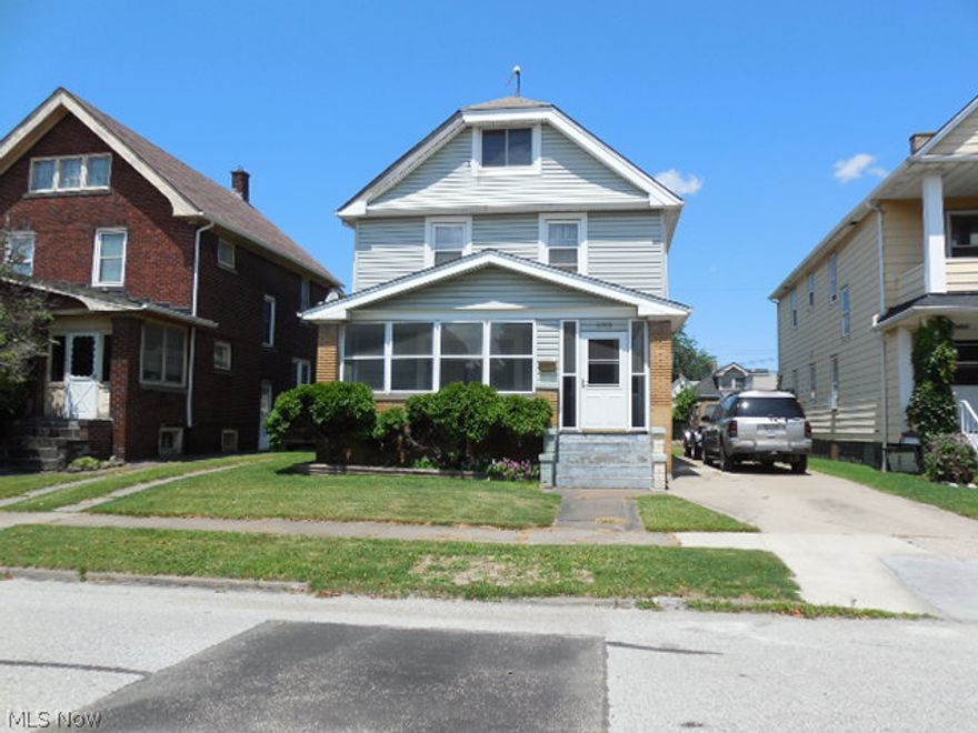 Spacious vinyl-sided 3 bedrm Colonial w/enclosed front porch, eat-in kitchen, formal dining rm. Carpeted throughout, hardwood floors underneath. Wall unit A/C cools entire 1st floor, Stanek windows throughout, fully insulated. Close to major freeways, downtown, Washington Park & golf course. Property being sold AS-IS, buyer to assume POS repairs (attached).