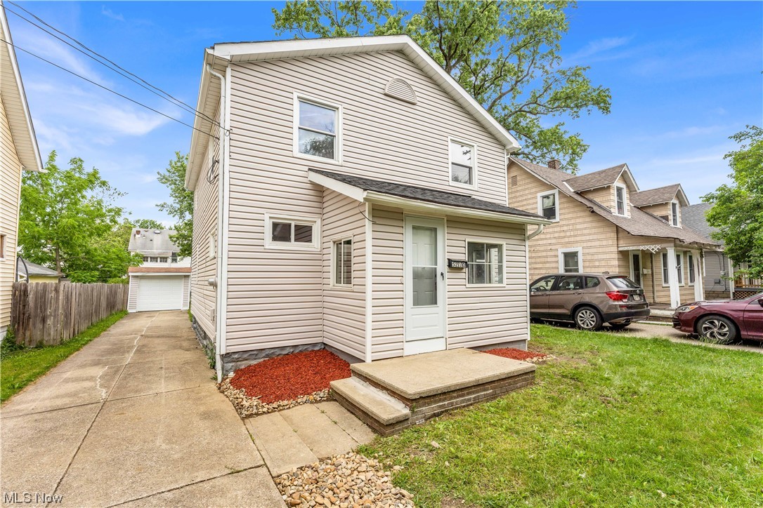 This renovated colonial home is the perfect find for first time homebuyers, or investors looking for a solid single family portfolio addition! It's completely renovated and offers modern updates and chic style! The spacious interior features a bright, open concept floor plan with living room, dining area and gorgeous kitchen! The kitchen has wrap around cabinet in bright white for tons of storage options, new countertops, backsplash and stainless steel appliances! New LVP flooring runs throughout the home from, as well as fresh paint, updates fixtures, windows and new hot water tank! The main floor offers 1 bedroom and the 1st of 2 renovated full bathrooms complete with new vanities, bath fixtures and flooring. Upstairs are 2 additional bedrooms and the 2nd full bath. There is also a full basement, detached garage, partially fenced-in backyard and covered patio! In a great central location, the home is close to highway access, public transit, schools, parks, shopping and more! You won'