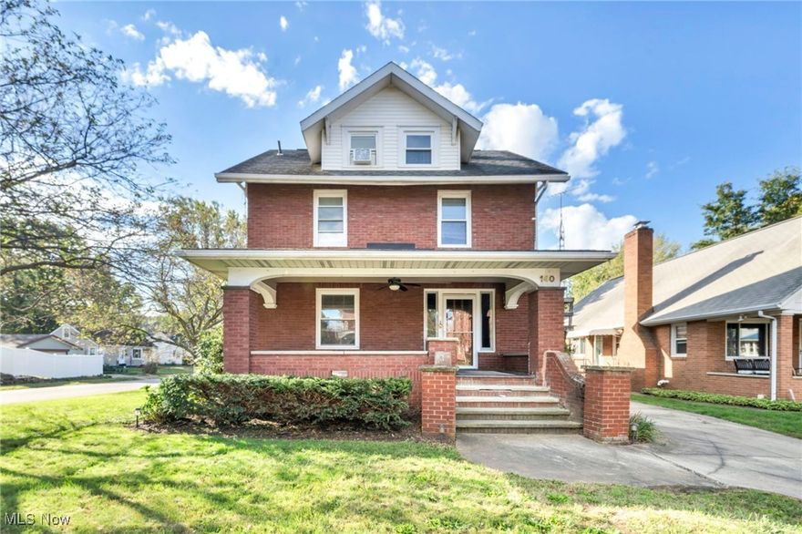 Four bedroom, 2-full bath brick Colonial perfectly situated in a prime North Canton neighborhood, just a short commute to Hoover High School and Middle School, Dogwood Park and Pool, the public library, and close to I-77, shopping and restaurants. Offering over 2,100 sq. ft. of living space, this home is full of timeless character and charm as it blends classic craftsmanship with modern comforts. A welcoming front porch leads you inside, where hardwood floors and rich architectural details set the tone. A spacious living room features a brick fireplace flanked by built-in glass-faced cabinetry, while a formal dining room showcases more original built-ins with drawers and glass doors, perfect for displaying heirlooms or entertaining. The kitchen is equipped with stainless steel appliances and a beverage fridge, and a large family room addition with vaulted ceilings and skylights fills the space with natural light and includes a beautifully remodeled full bath. Upstairs, three bedrooms share a tastefully updated full bath. A third-floor bedroom, complete with its own wet bar area, offers flexibility as a primary suite, rec room, office, or guest retreat. A home that perfectly marries early 20th-century charm with today’s conveniences, ready to make new memories.