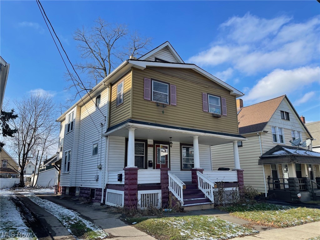 Turnkey Newburgh Hts duplex, fully-rented (down $900, up $826). Separately metered gas & electric. Many updates including vinyl/aluminum siding, new kitchen cabinets in '24 downstairs, upgraded electric panels, newer hot water tanks, 1 newer furnace. Each unit is 2 beds, 1 bath. Other features: basement laundry facilities, driveway for plenty of off-street parking, spacious front porch, ceiling fans, walk-up attic for storage or potential additional living space (1-2 bedrooms). Convenient location near freeway access, shopping, schools, just minutes to Downtown Cleveland, Airport, University Circle, Amazon, and Cleveland Clinic.