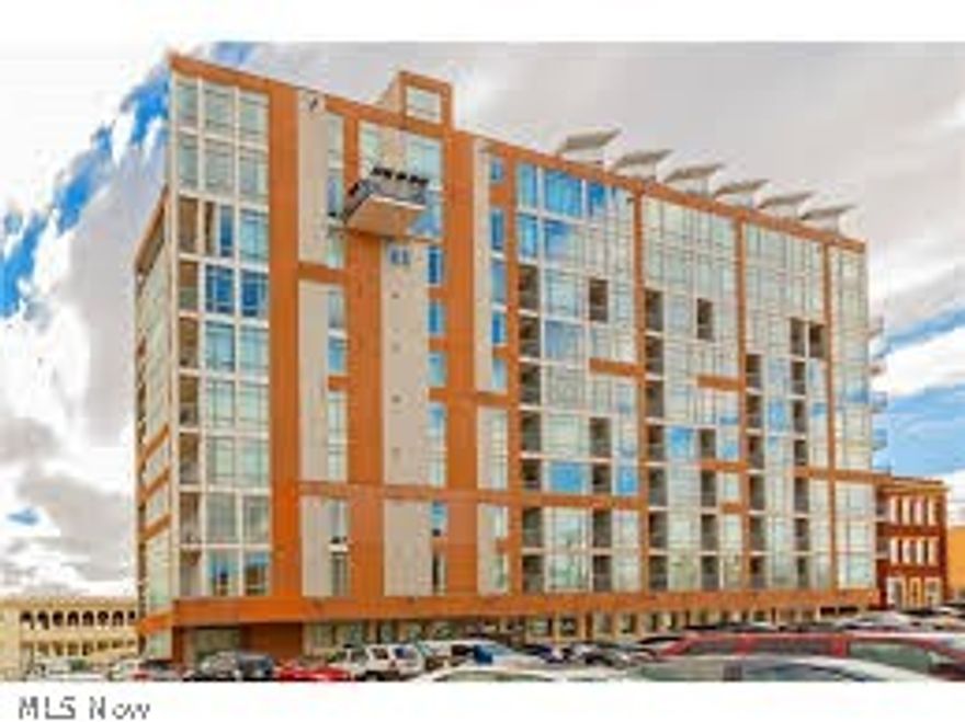 Beautiful 1 bedroom with new bamboo flooring throughout, an amazing view of Lake Erie and easy in and out garage parking space!  Tastefully decorated with stainless steel appliances, granite counters tops, granite tile, counters and tub surround in bath.  In suite laundry, lots of closet space and balcony with slate tile flooring. Easy access to downtown, University Circle, Cleveland Clinic, University Hospital and Metro Health.  Minutes to Market District, Tremont and Gordon Square.   Tax abated to 2020!