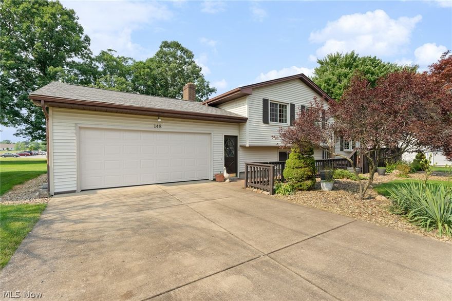 Remarkable three level split home with nice front porch, 2 car attached garage, rear deck and 16x16 storage shed with loft. Main floor plays host to large living room, eat in kitchen, great room with vaulted ceiling and half bath. Second floor has 3 bedroom and full bath. Lower level has direct access from garage, full bathroom, large family room with fireplace and direct access ti rear yard. Amazing school district and location.