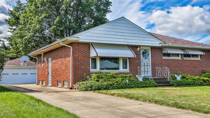 Do not miss out on this large Ranch home on a nice size lot.  Three bedrooms and two full baths.  Large driveway with a detached 2 car garage and beautiful backyard.  The extra Sunroom is perfect for beautiful days!  Full basement is great for storage or a rec room. One year Home Warranty offered with this home.