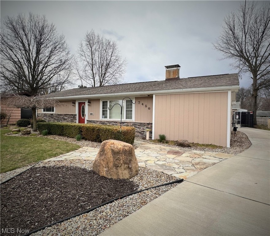 Well maintained all one story ranch home. Comes with your dream 4 car garage, large newly paved clear coated driveway, and 6ft privacy fence. Nicely landscaped yard with flagstone leading up to the lead and granite stone front. Interior has been freshly painted throughout. Living room features crown molding, and a wood burning fireplace and built in cabinets. Updated Kitchen with mosaic tile backsplash, all appliances, and french doors leading to patio. Updated bathroom features double granite sink, and walk in shower. Brand new high efficiency tankless combo boiler hot water heater in March 23. Windows approx 10 years old. Last but not least a whole house built in stereo sound system to host the ultimate house warming party!