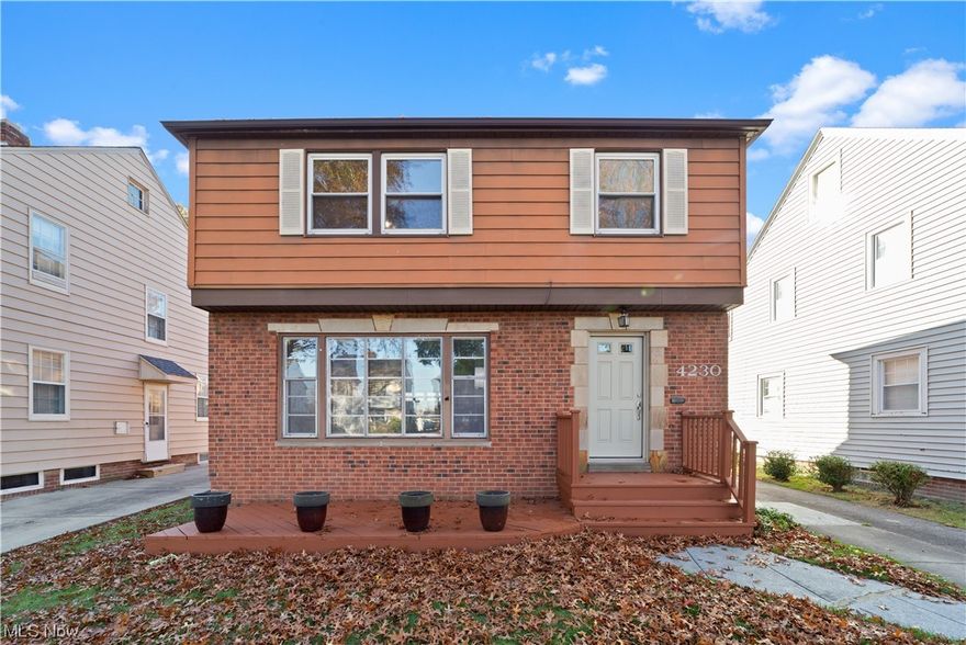 Lovingly maintained by same Owner for over 50 years! Spacious and sunny Colonial on desirable University Heights street! Living room in "L" shape with dining room for ease of entertaining. Eat-in kitchen with all appliances. Large den off dining room with large windows. Half bath off kitchen at steps to lower level. Three spacious bedrooms upstair have hardwood floors and share a full bath. Finished rec room with glass block windows in basement can be used as a home office or playroom. Additional storage and laundry on unfinished side of basement. Two car detached garage.  Newer furnace.  Furnace, hot water tank, and roof regularly serviced.   Unique front porch, that has been grandfathered in, to enjoy the tree lined street.  Located in the highly sought-after University Heights neighborhood and is minutes from parks, shops, restaurants, and close to downtown and hospitals. Don't miss your opportunity to own this beautiful home in a great location.