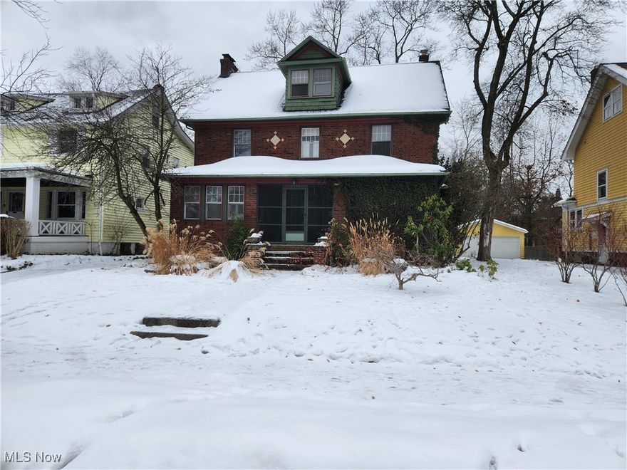 Brick colonial in great Cleveland Heights location! Needs total rehab. Buyer to assume city violations and escrow requirements. No heat, electricity or water.