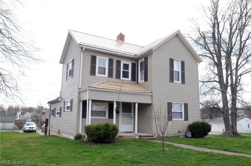 Very nice, well cared for 2 story home. This home would be perfect for RD, VA, & FHA Buyers. Move in ready featuring a eat in kitchen. Convenient 1st floor laundry & first floor bedroom. The metal roof, siding,  furnace (95% efficiency)  and central air, were all installed in 2012. Hot water heater in 2009.  Roomy deck on rear overlooks the level backyard.  Off street parking in the rear.