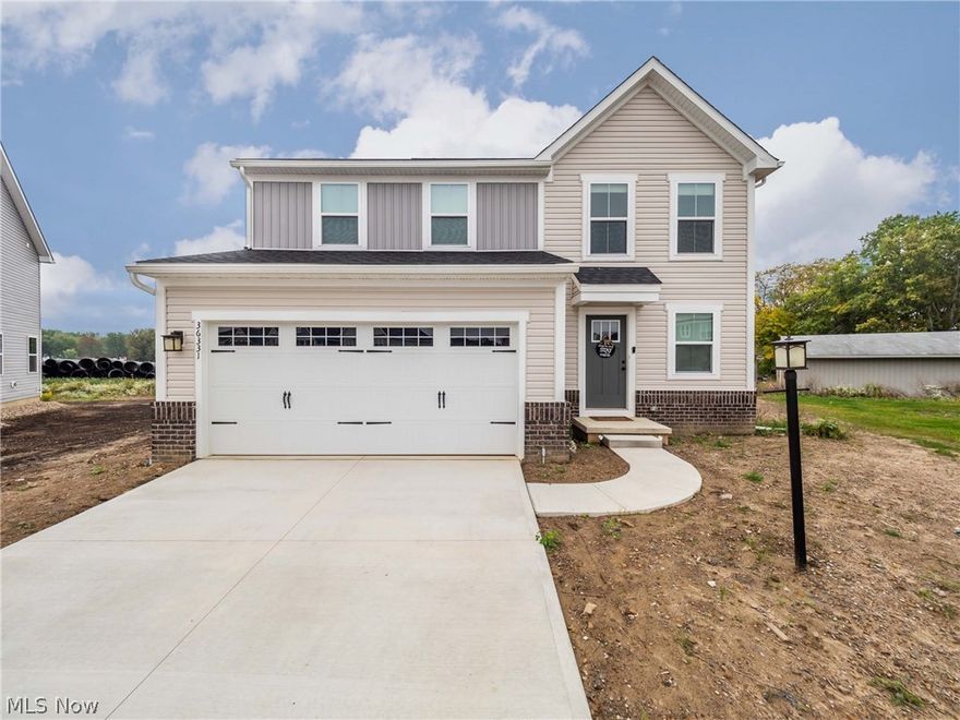 Exceptional 1 year old home with 3 bedrooms and 2.5 baths, this contemporary home has some upgrades such as 2 extra windows, light fixtures, basement was partially finished, egress window in the basement.  Near schools, shopping center, Avon commons shopping center, park, dining, and more amenities.  Built on extra sized lot, cul-de-sac street, neutral colors throughout.  Extra size closets in one bedroom and walk in closet in master suit with master bath.  All kitchen appliances stay, washer and dryer stay, kitchen island stays.