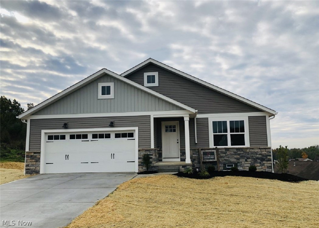 Wonderful ranch plan with open concept design. This home has a cathedral ceiling in the great room, dining area and kitchen. First floor laundry room off of the garage. 3 nice size bedrooms or one could be a home office, set at the front of the house. 16x12 treated deck off of the great room with nice view and privacy. This HOA has a club house and covers lawn maintenance, fertilization and yard clean up as well as snow removal and trash services. The yard has been landscaped with large retaining rocks in the backyard as well as plants and lawn has been seeded
